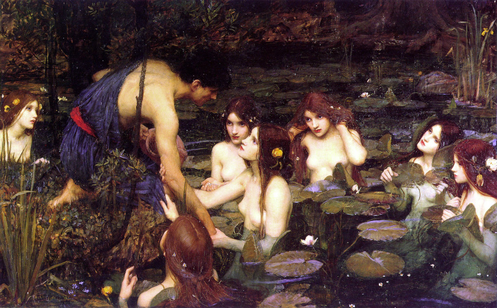 Hylas and the Nymphs in Detail John William Waterhouse